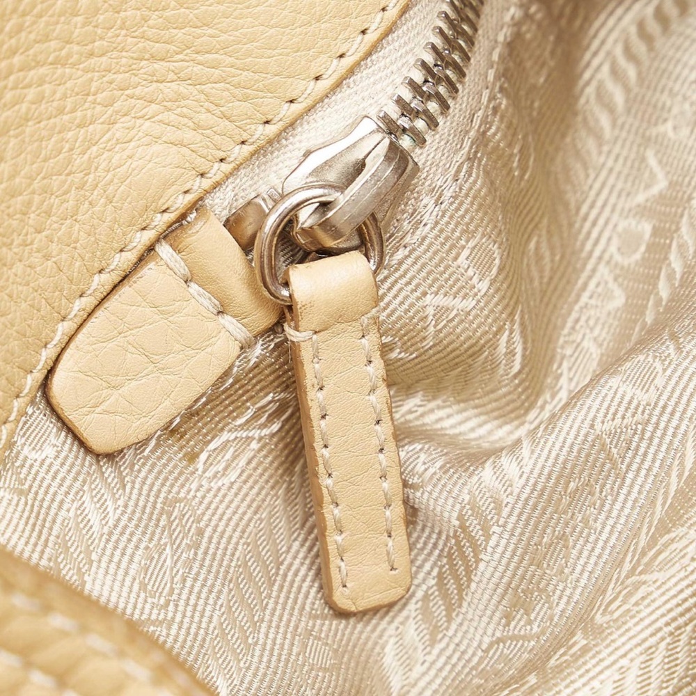 Prada Brown Vitello Daino Tote Bag Beige - Picture 7 of 11